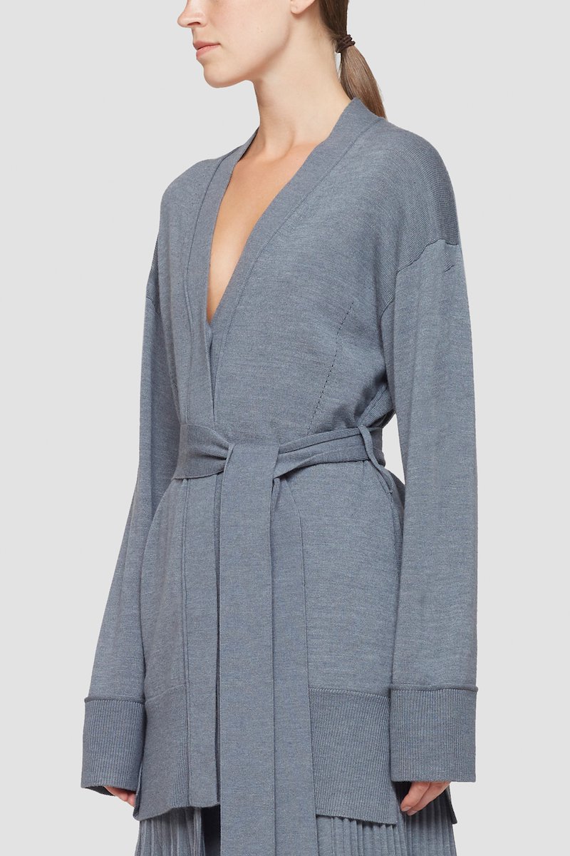Belted Cardigan-grey #0 Belted Cardigan, null- 2