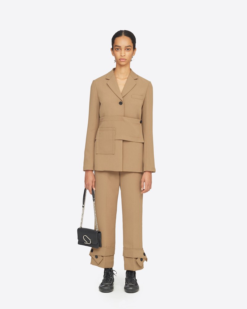 Belted Cuff Pant-black #0 Belted Cuff Pant, CHESTNUT Synthetic->Triacetate Belted Cuff Pant from 3.1 Phillip Lim.- 0