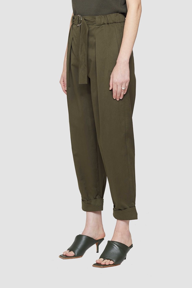 Belted Utility Pants with Rolled Cuff-green #1 Belted Utility Pants with Rolled Cuff, OLIVE Synthetic->Triacetate TWILL UTILITY BELTED PANTS W ROLLED CUFF from 3.1 Phillip Lim. - 1