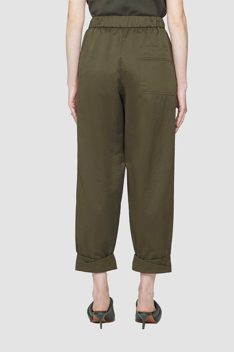 Belted Utility Pants with Rolled Cuff-green #0 Belted Utility Pants with Rolled Cuff, OLIVE Synthetic->Triacetate TWILL UTILITY BELTED PANTS W ROLLED CUFF from 3.1 Phillip Lim. - 2