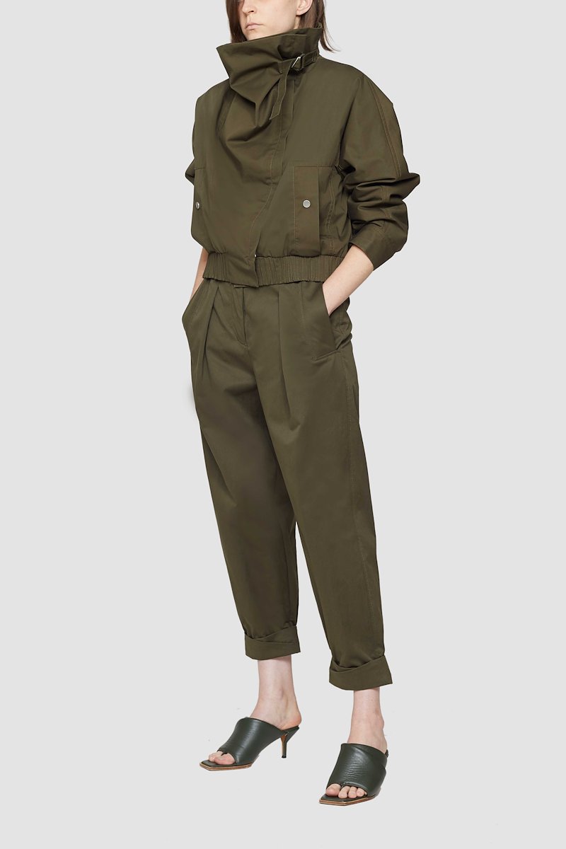 Belted Utility Pants with Rolled Cuff-green #1 Belted Utility Pants with Rolled Cuff, OLIVE Synthetic->Triacetate TWILL UTILITY BELTED PANTS W ROLLED CUFF from 3.1 Phillip Lim. - 3