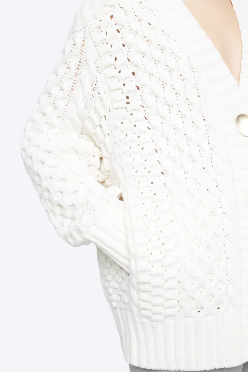 white long knit cardigan