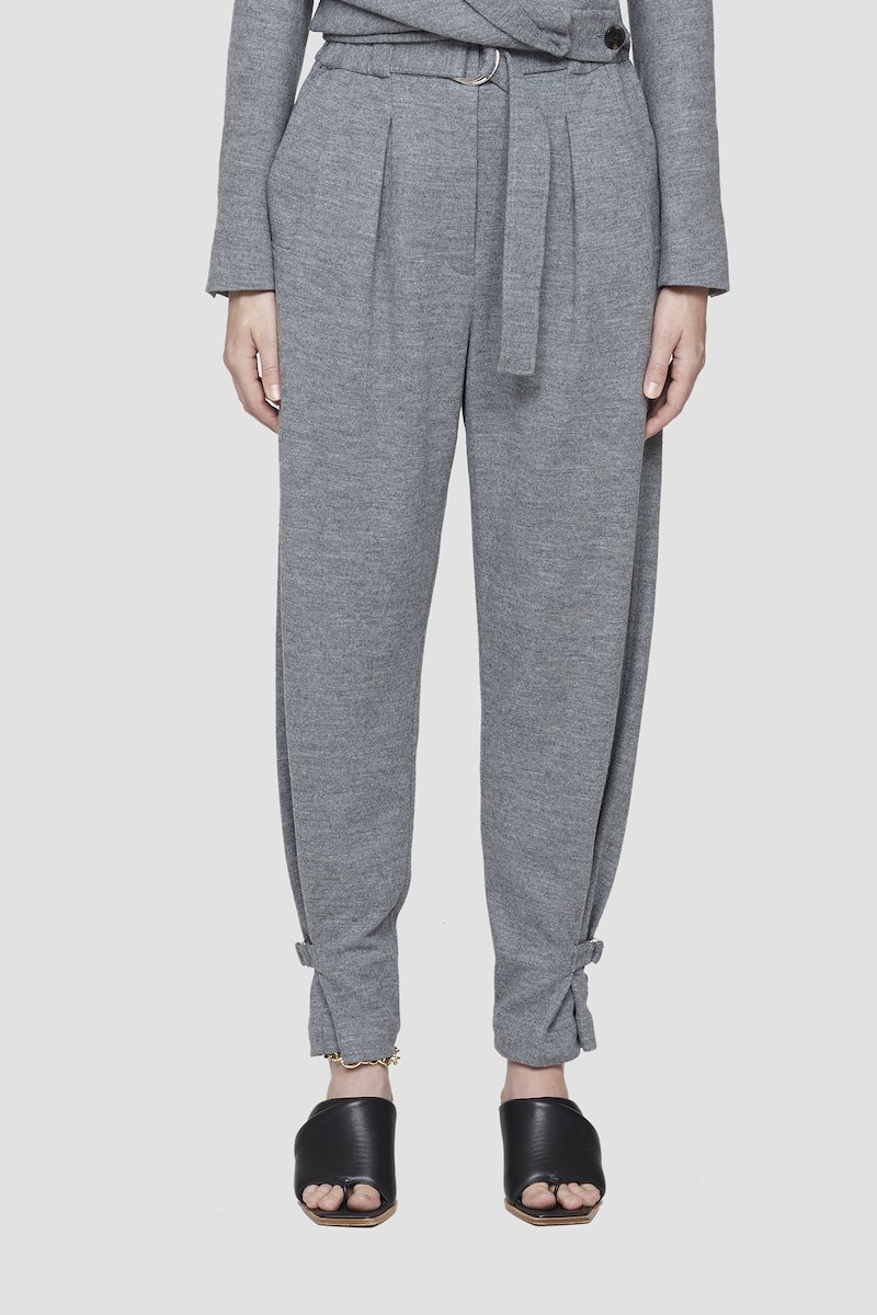 Cinched Trouser-grey #0 Cinched Trouser, Grey melange Wool or fine animal hair->Wool CINCHED TROUSER from 3.1 Phillip Lim. - 0