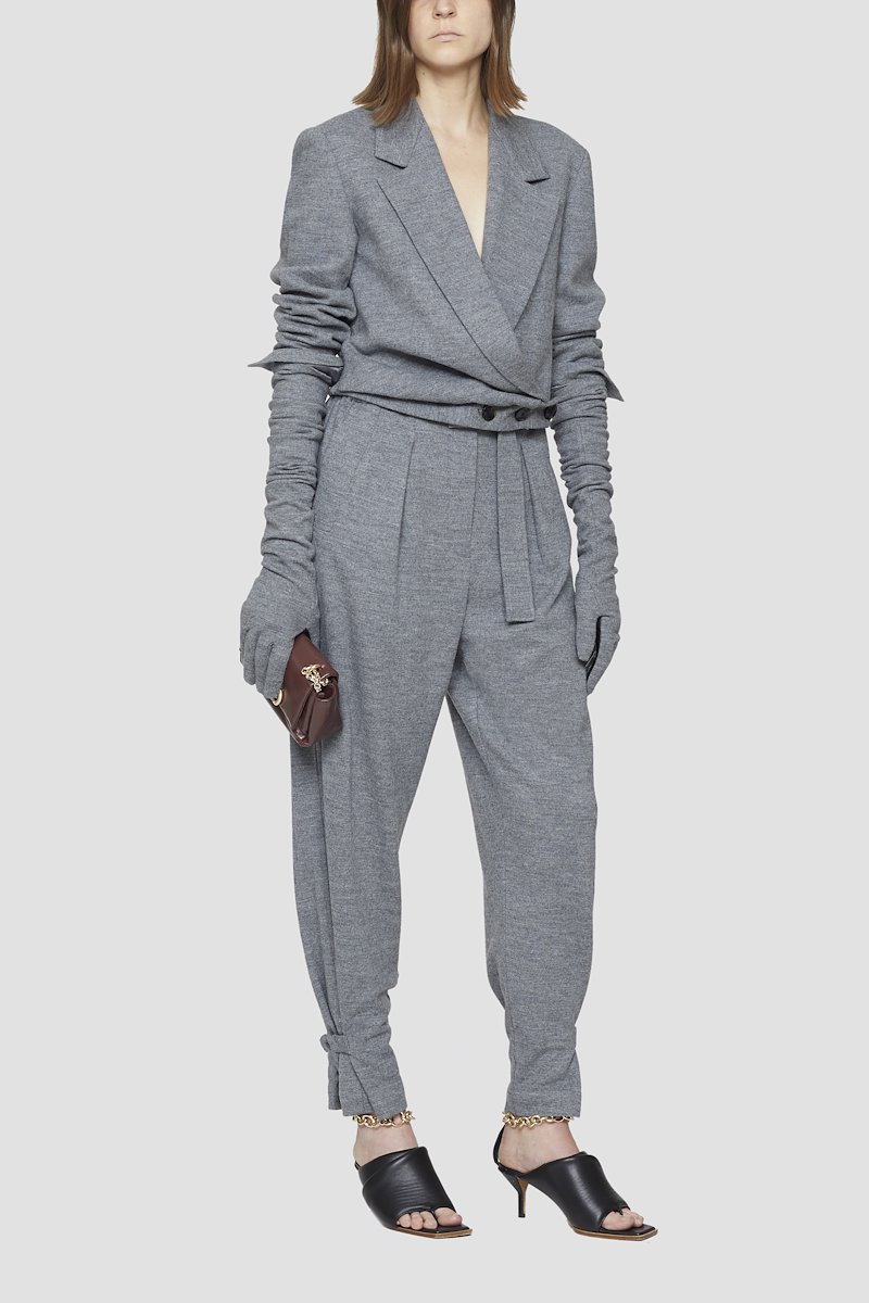 Cinched Trouser-grey #1 Cinched Trouser, Grey melange Wool or fine animal hair->Wool CINCHED TROUSER from 3.1 Phillip Lim. - 3