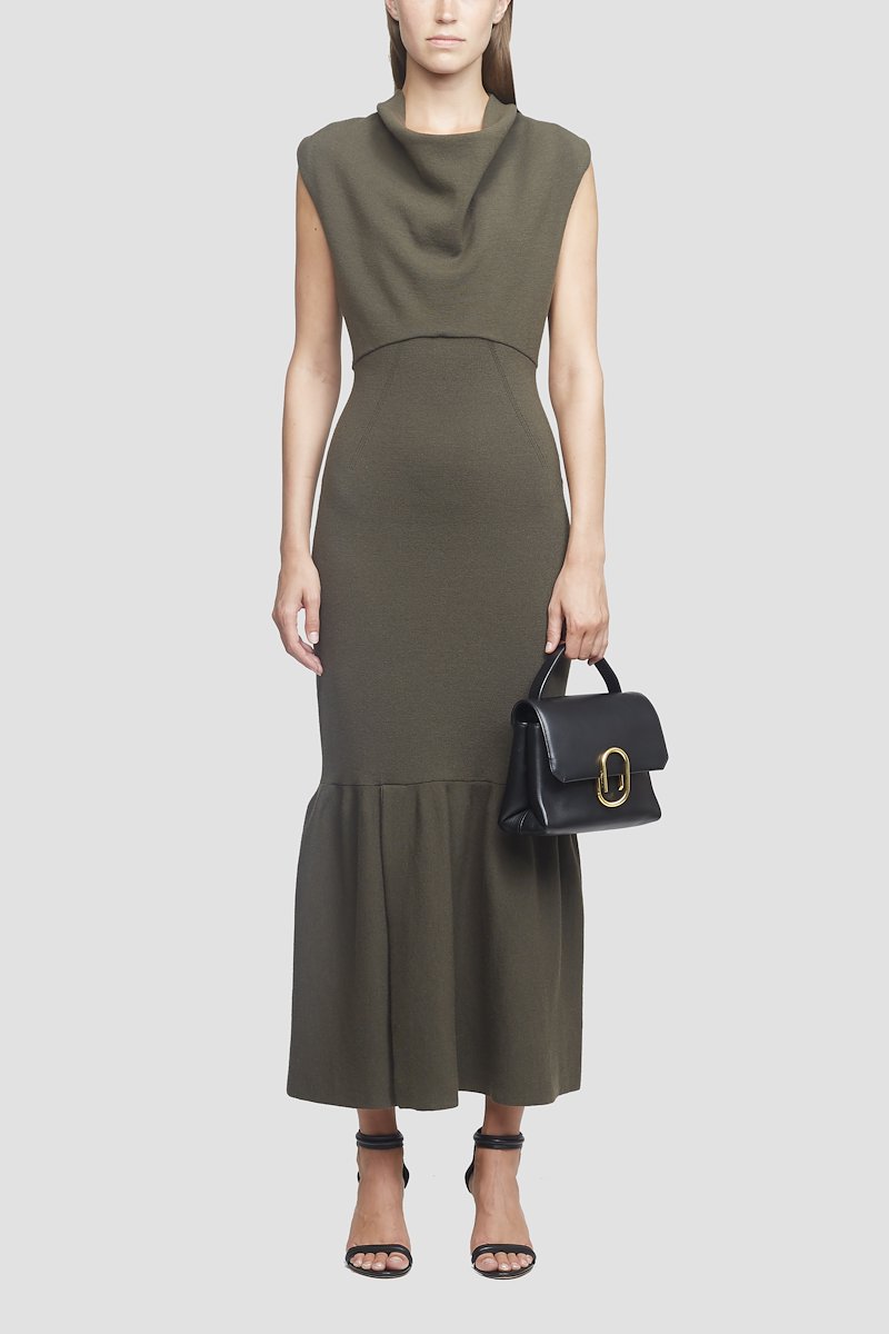cowl neck suit