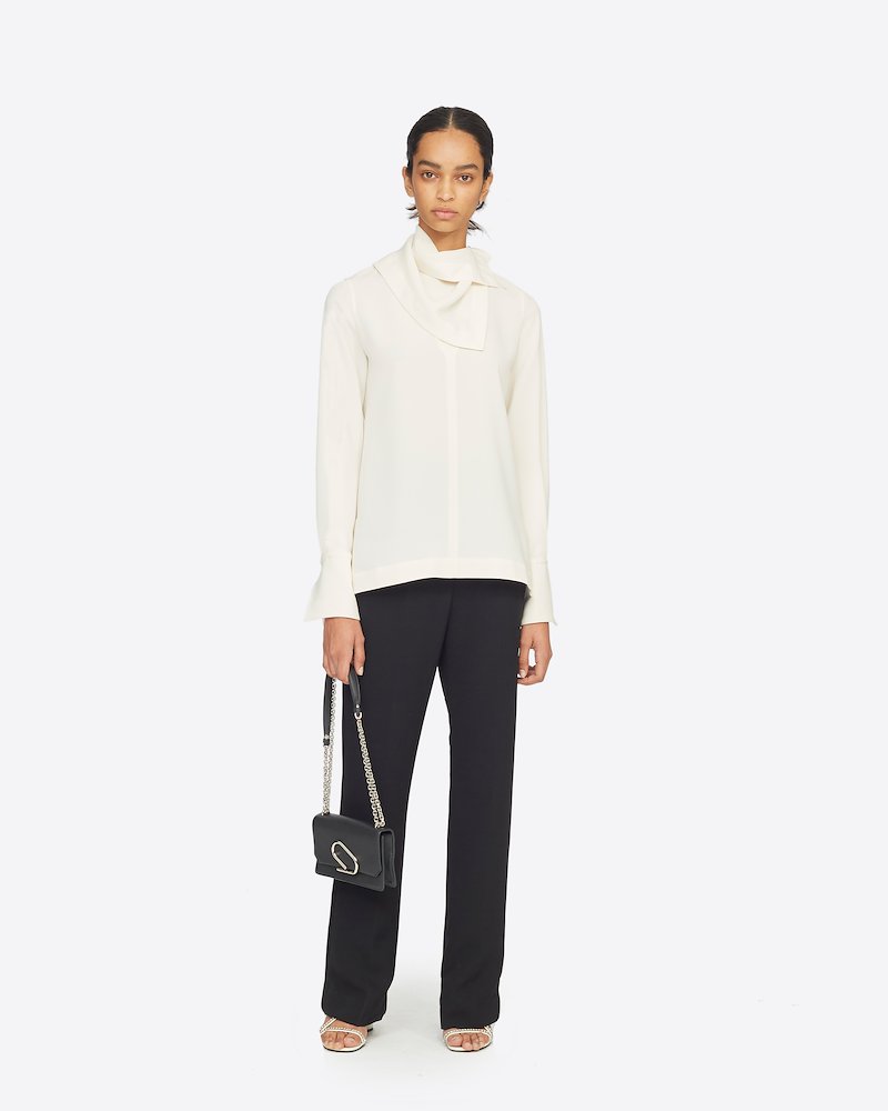 Crepe Blouse With Removable Scarf-white #0 Crepe Blouse With Removable Scarf, 3.1 Phillip Limの、Crepe Blouse With Removable Scarf。- 0