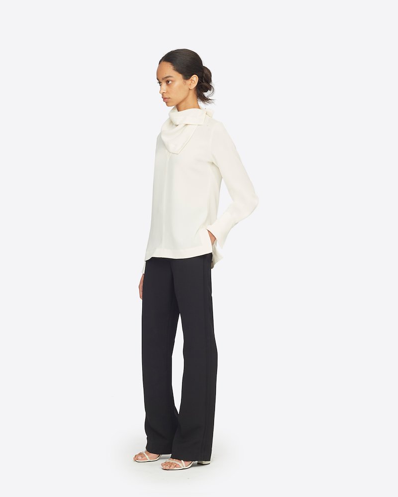 Crepe Blouse With Removable Scarf-white #1 Crepe Blouse With Removable Scarf, 3.1 Phillip Limの、Crepe Blouse With Removable Scarf。- 1