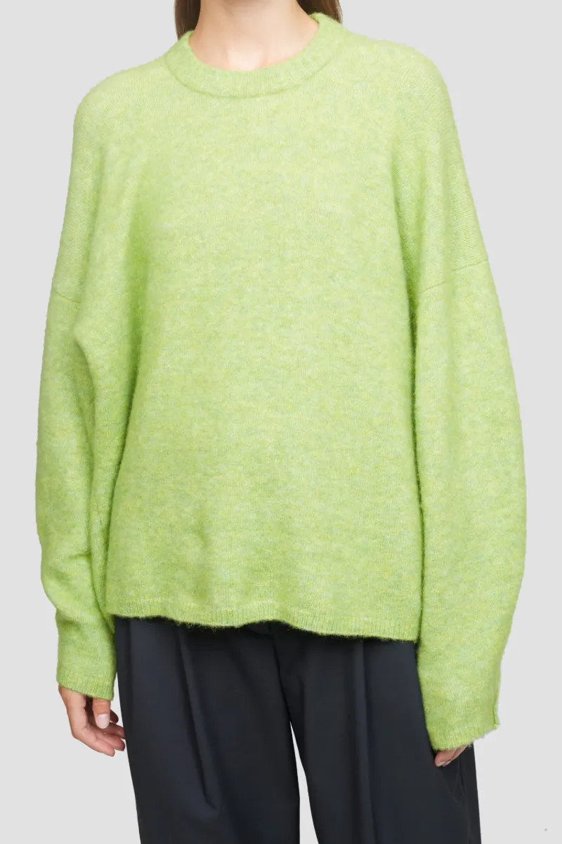 green crew neck jumper