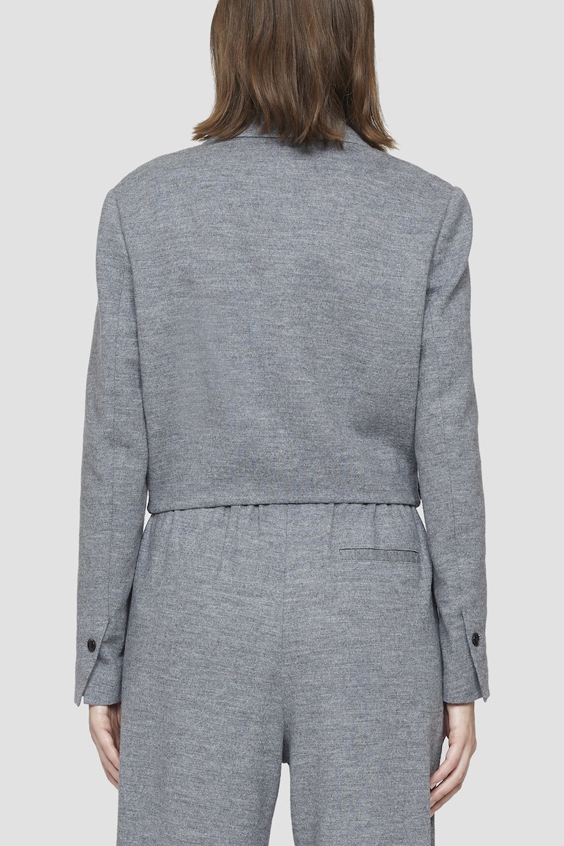 Cropped Blazer-grey #0 Cropped Blazer, Say hello the cream of the cropped blazers. With a shortened length, this wool blazer from 3.1 Phillip Lim will give any outfit a modern finish. This tailored design is the way forward. Featuring notched lapels, long sleeves, a wrap style front and cropped. - 2