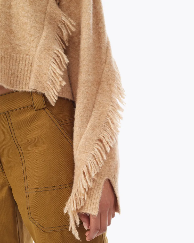 cropped fringe sweater