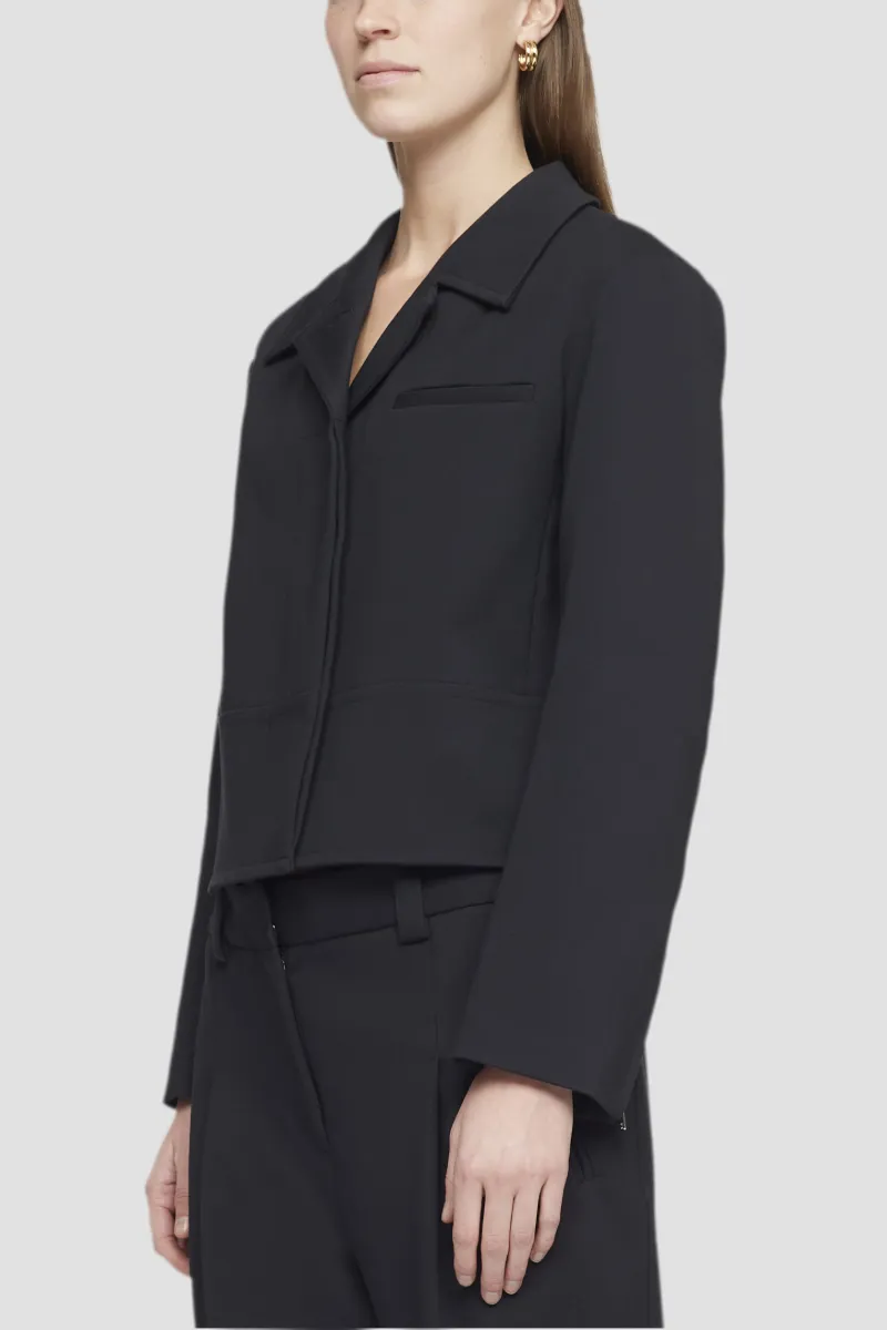 black cropped suit jacket