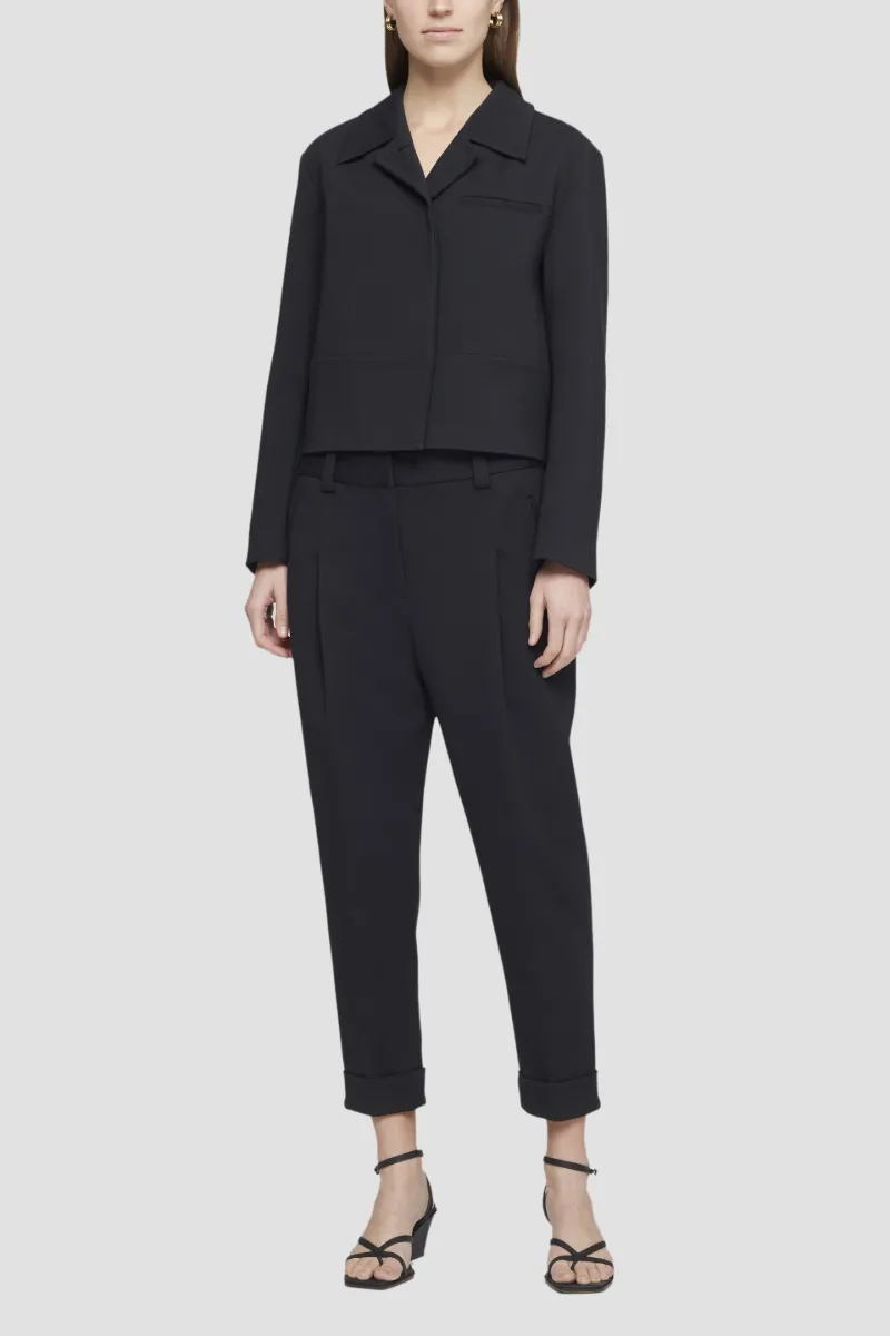 black cropped suit jacket