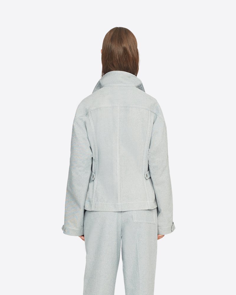 Denim Biker Jacket-blue #0 Denim Biker Jacket, LIGHT BLUE Natural (Veg)->Cotton Denim Biker Jacket from 3.1 Phillip Lim. - 2