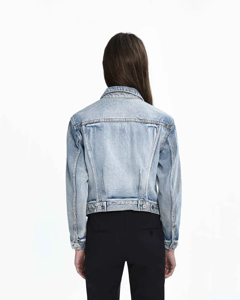 denim jacket with cotton sleeves