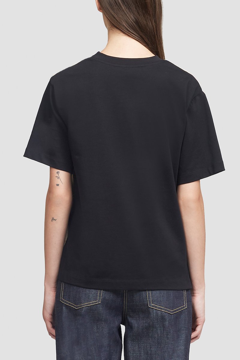 Dip Dye Parachute Panel T-shirt-black #0 Dip Dye Parachute Panel T-shirt, Ecru/petrol black cotton parachute panel T-shirt from 3.1 PHILLIP LIM featuring diagonal stripe print, crew neck and short sleeves.- 2