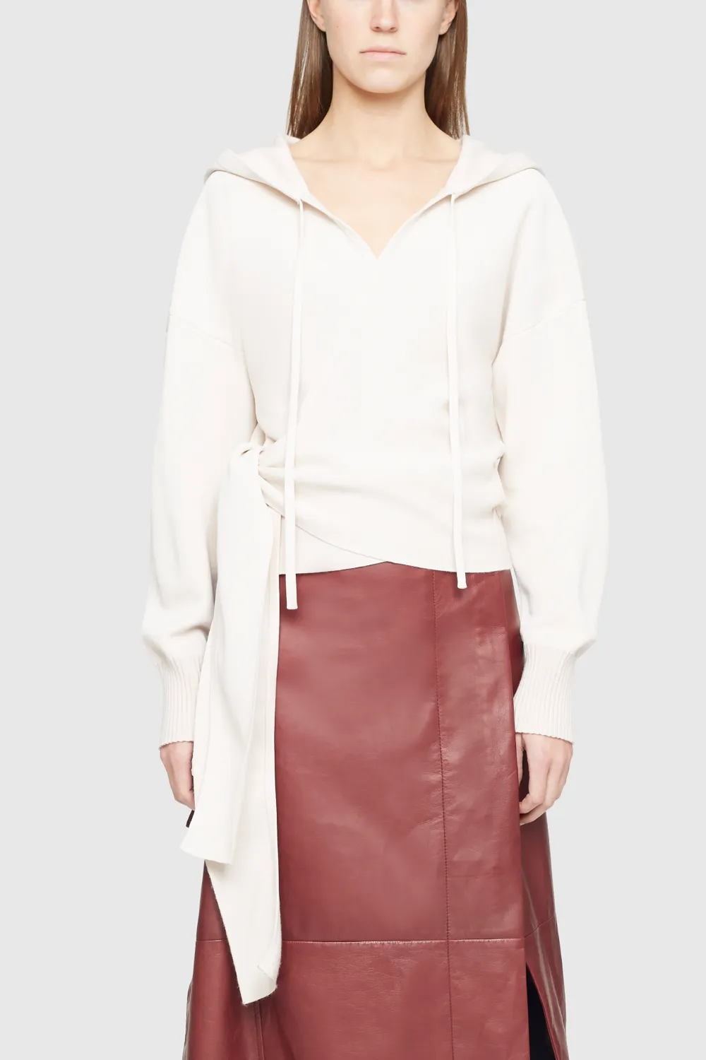 pencil skirt and hoodie