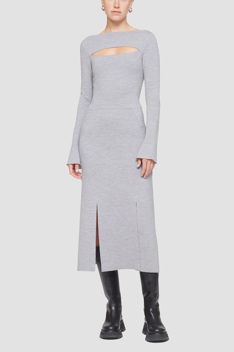 Double Face Wool Carwash Dress-grey #1 Double Face Wool Carwash Dress, null- 1
