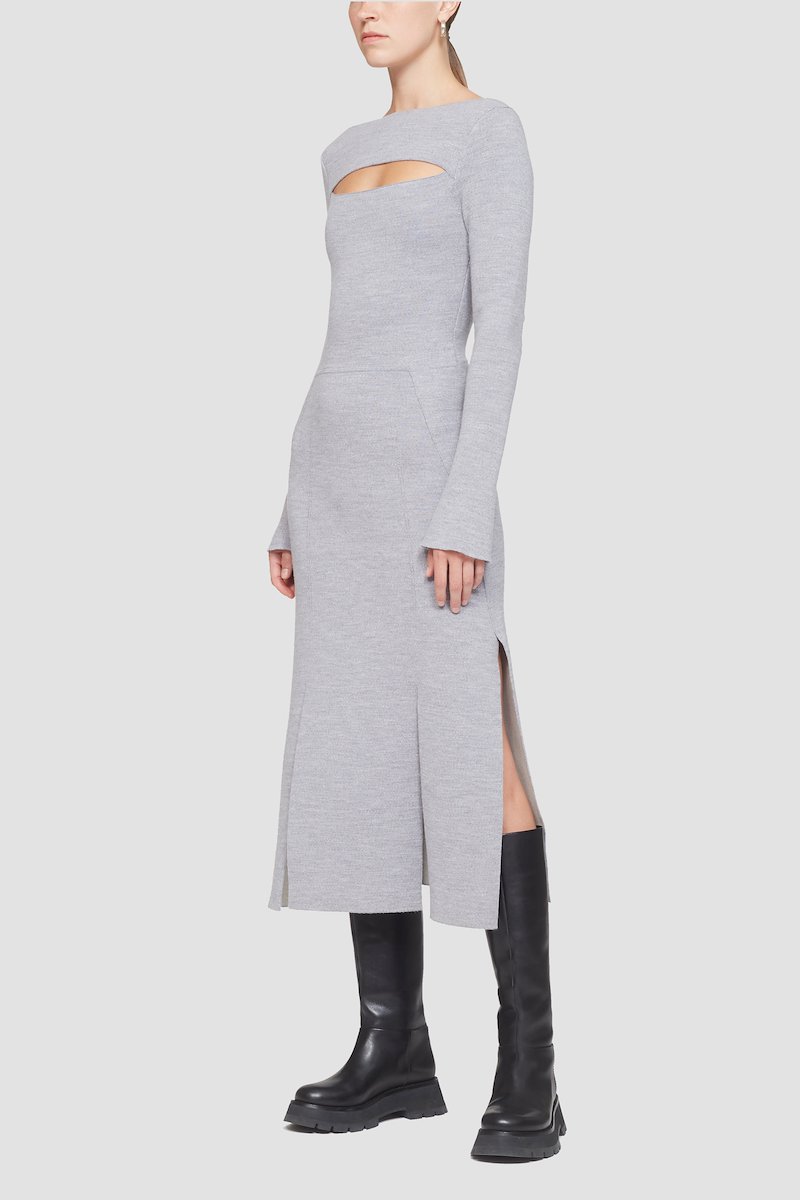 Double Face Wool Carwash Dress-grey #0 Double Face Wool Carwash Dress, null- 2