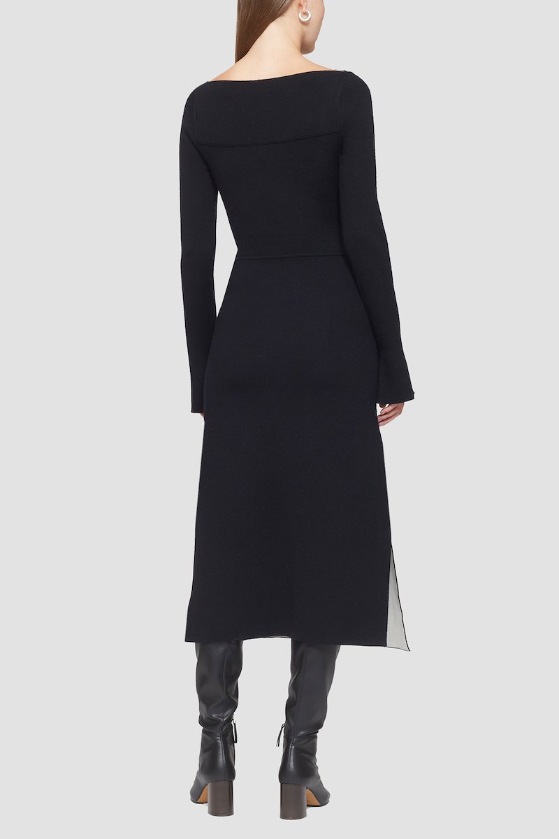 Double Face Wool Carwash Dress-black #1 Double Face Wool Carwash Dress, null- 3