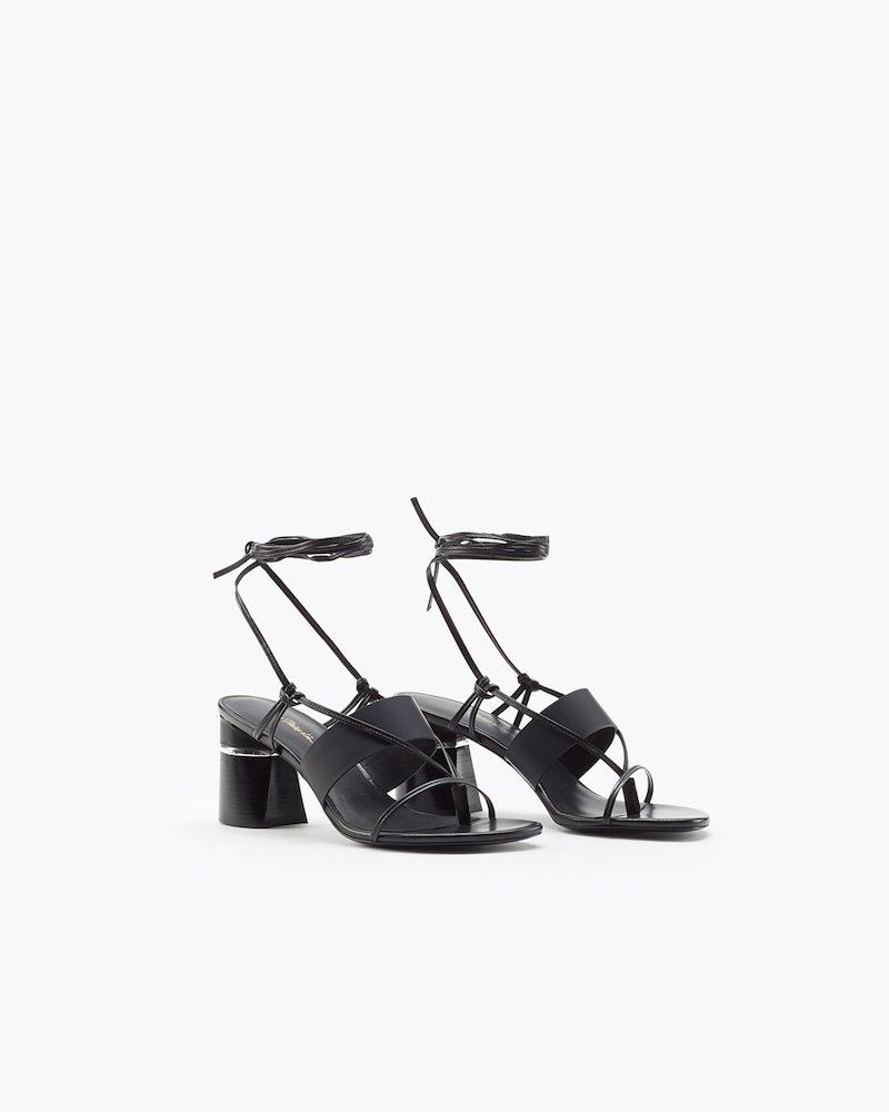 Drum Heeled Sandal-black #1 Drum Heeled Sandal, Black leather Drum Heeled Sandal from 3.1 Phillip Lim. - 1