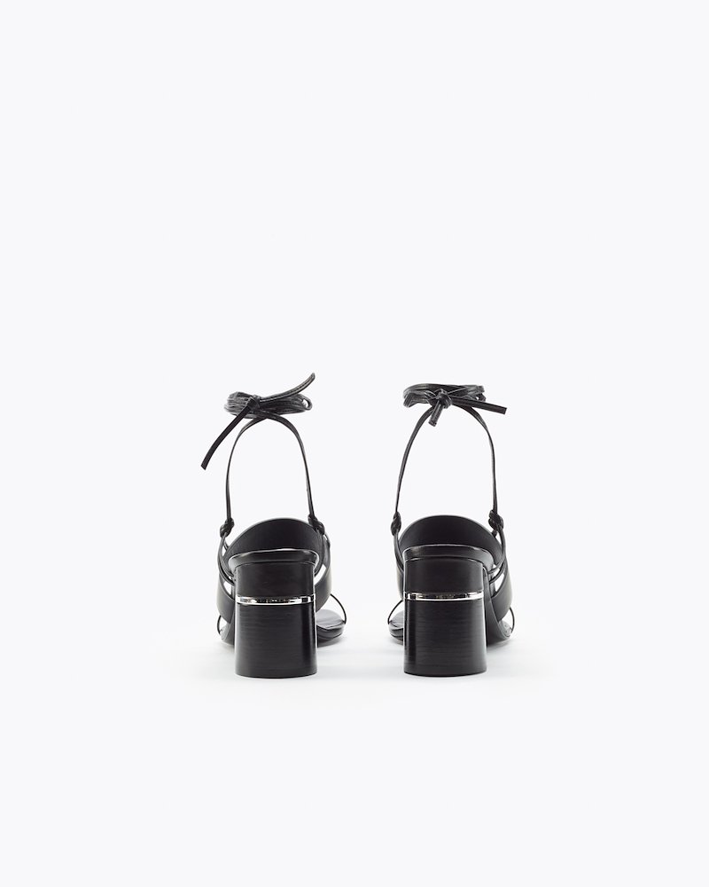 Drum Heeled Sandal-black #0 Drum Heeled Sandal, Black leather Drum Heeled Sandal from 3.1 Phillip Lim. - 2