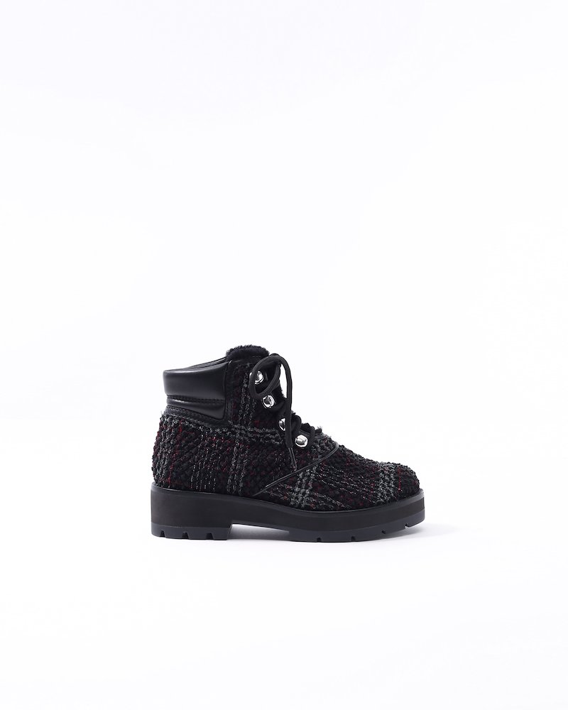 Dylan Lace-Up Hiking Boot-black #0 Dylan Lace-Up Hiking Boot, Black Green Red Check cotton & calf leather Dylan Lace-Up Hiking Boot from 3.1 Phillip Lim. - 0