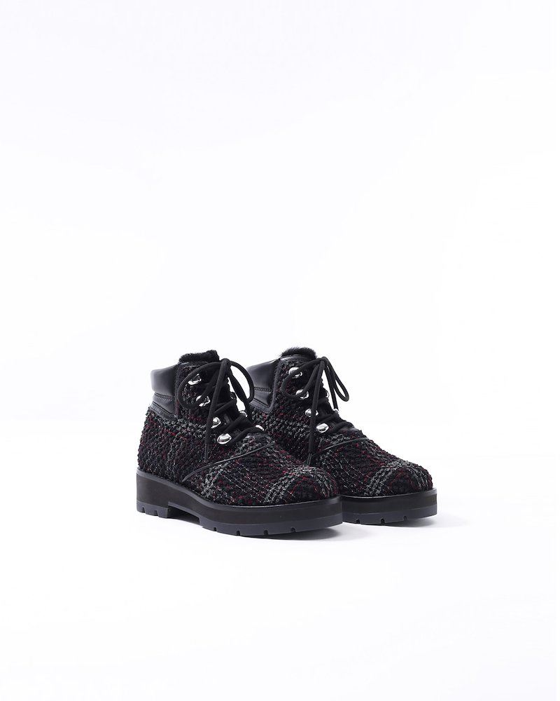 Dylan Lace-Up Hiking Boot-black #1 Dylan Lace-Up Hiking Boot, Black Green Red Check cotton & calf leather Dylan Lace-Up Hiking Boot from 3.1 Phillip Lim. - 1