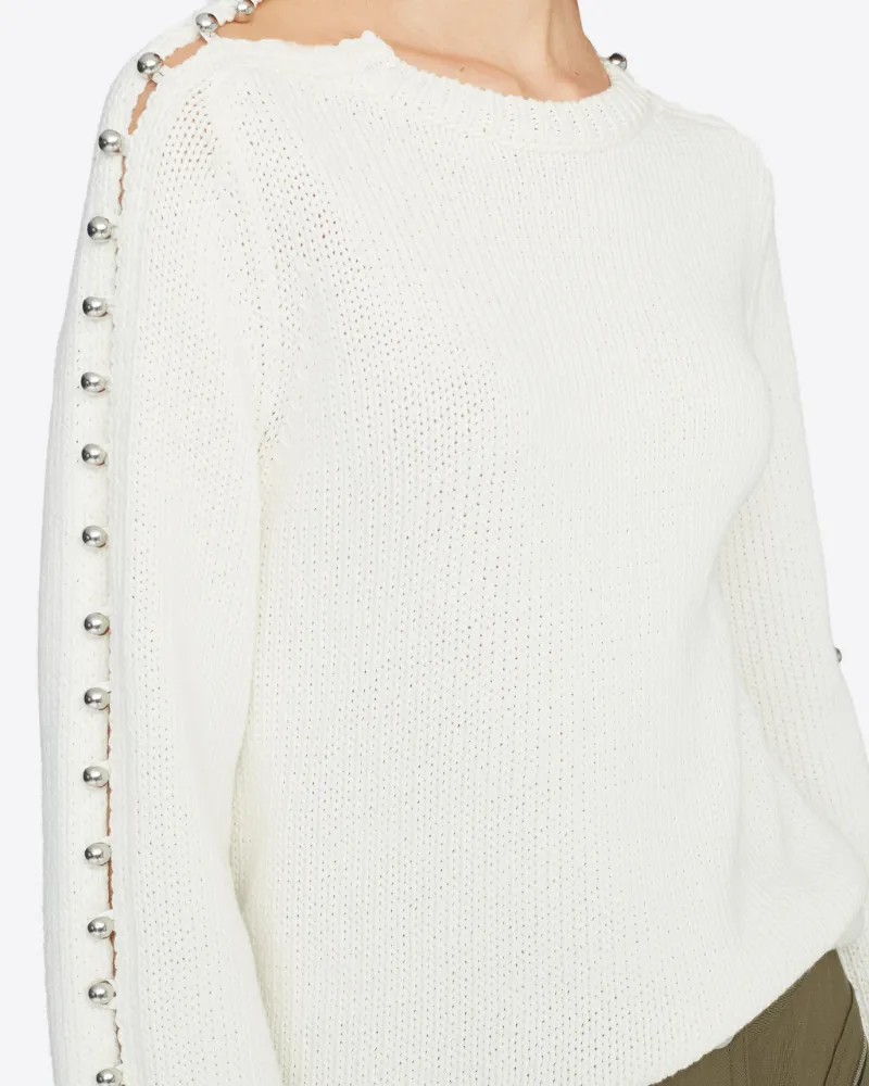 embellished sleeve sweater