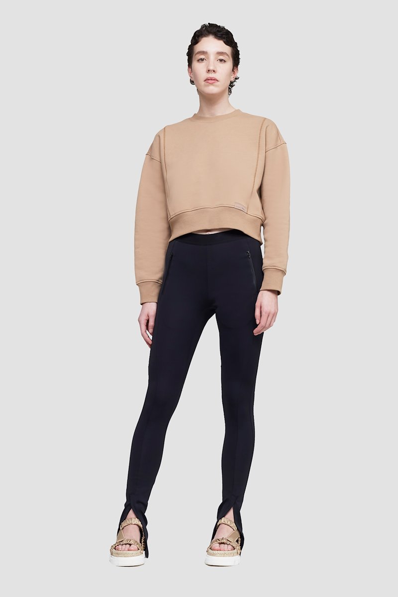 Everyday terry cropped sweatshirt-neutrals #0 Everyday terry cropped sweatshirt, Camel brown cotton Everyday terry cropped sweatshirt from 3.1 PHILLIP LIM featuring logo patch to the front, crew neck, long sleeves, ribbed cuffs, ribbed hem and cropped.- 0