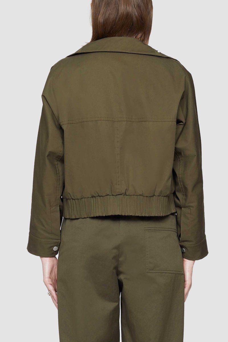 Exaggerated Collar Jacket-green #0 Exaggerated Collar Jacket, OLIVE Synthetic->Triacetate TWILL JACKET WITH EXAGGERATED COLLAR from 3.1 Phillip Lim. - 2