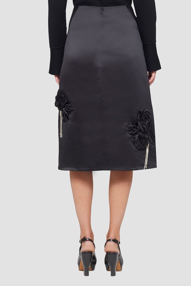 Floral Embellished Skirt-black #1 Floral Embellished Skirt, null- 3