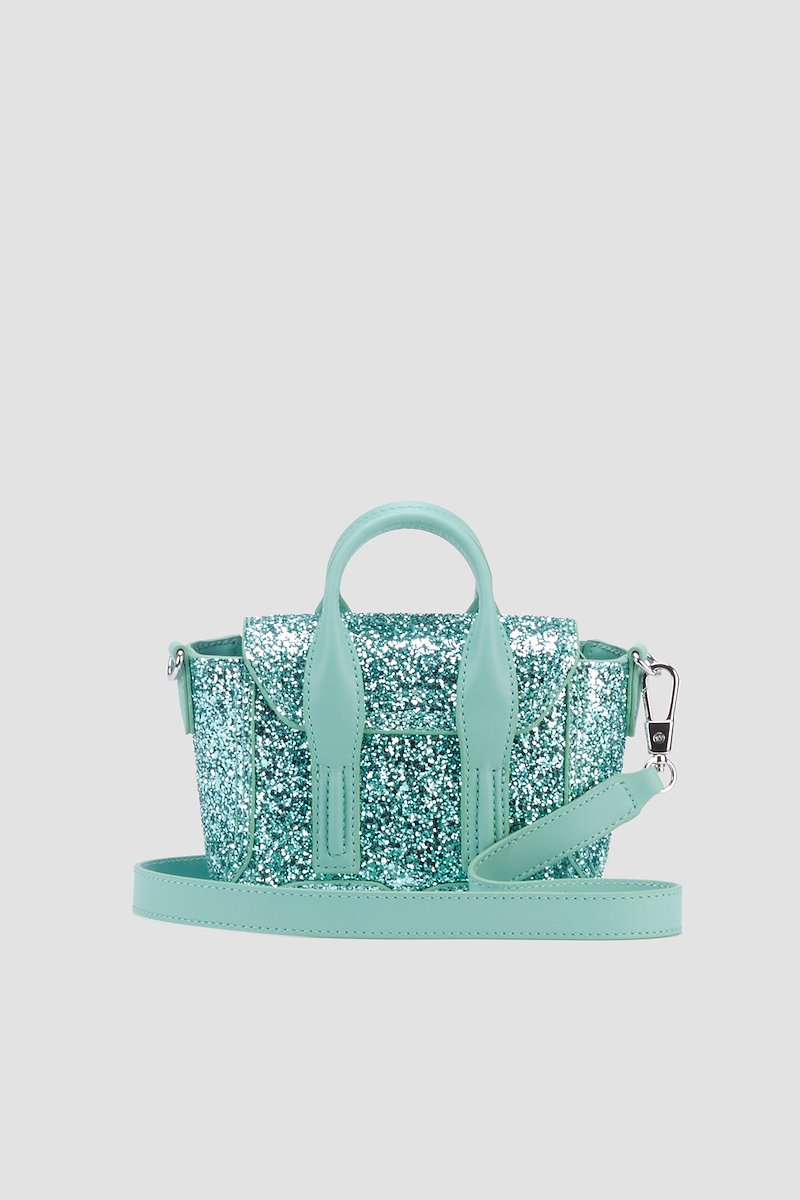 Glitter Pashli Nano Satchel-green #0 Glitter Pashli Nano Satchel, MINT Furs & Skins->Calf Leather Glitter Pashli Nano Satchel from 3.1 Phillip Lim. - 2