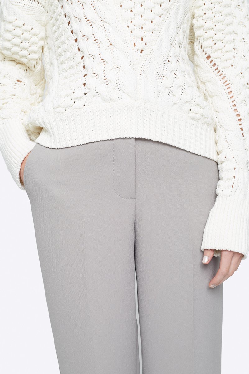 Heavy Cady Relaxed Fit Trouser-grey #1 Heavy Cady Relaxed Fit Trouser, Time to upgrade your office attire game. Cut with a straight fit, these cement grey trousers from 3.1 Phillip Lim are the perfect choice for an instantly put-together look. Level up. Featuring a high waist, belt loops, a concealed front fastening, side slit pockets, back buttoned welt pocket, a straight leg and a long length. POSITIVELY CONSCIOUS: This product is made with a certified eco-material or a recycled material that is better for the planet, so you can be confident you are choosing positively. - 3