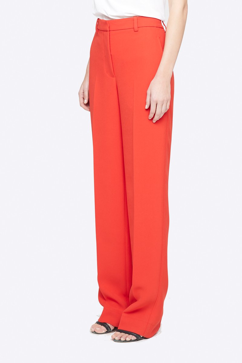 Heavy Cady Relaxed Fit Trouser-orange #1 Heavy Cady Relaxed Fit Trouser, Time to upgrade your office attire game. Cut with a straight fit, these orange trousers from 3.1 Phillip Lim are the perfect choice for an instantly put-together look. Level up. Featuring a high waist, belt loops, a concealed front fastening, side slit pockets, back buttoned welt pocket, a straight leg and a long length. POSITIVELY CONSCIOUS: This product is made with a certified eco-material or a recycled material that is better for the planet, so you can be confident you are choosing positively. - 1