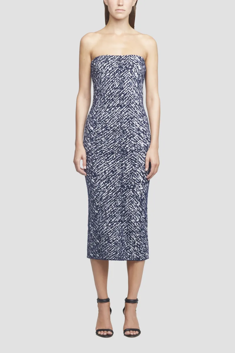 Herringbone Jacquard Dress With 