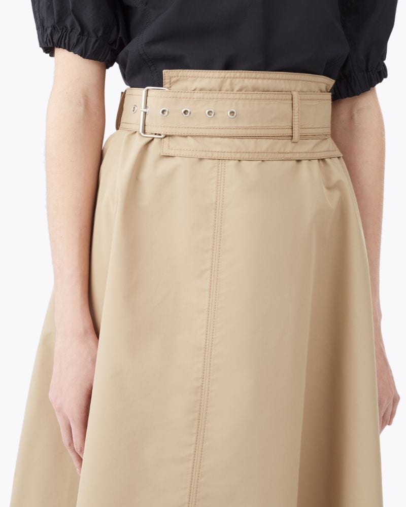 tan high waisted skirt