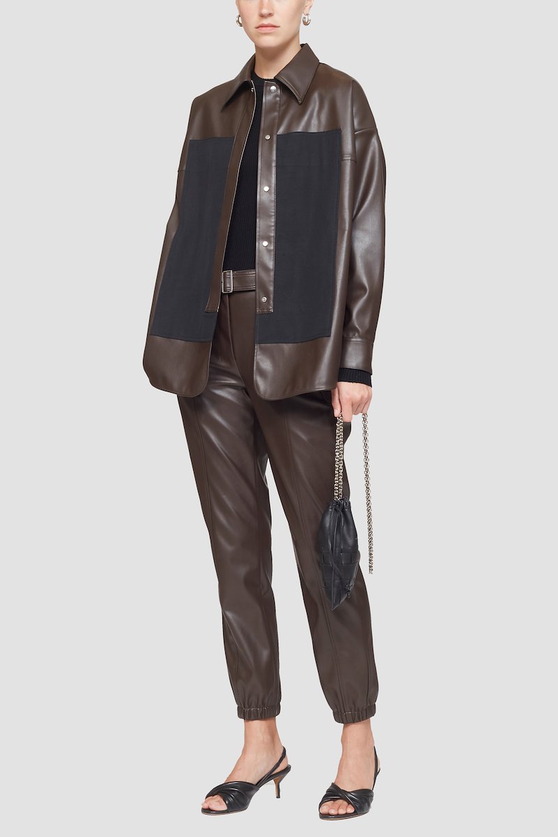 Leather Alternative Shirt Jacket-brown #0 Leather Alternative Shirt Jacket, null- 0