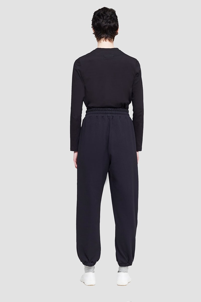 logo-patch detail T-shirt-black #1 logo-patch detail T-shirt, Black cotton logo-patch detail T-shirt from 3.1 PHILLIP LIM featuring tonal stitching, exposed-seam detailing, logo patch to the front, round neck, long sleeves and straight hem.- 3