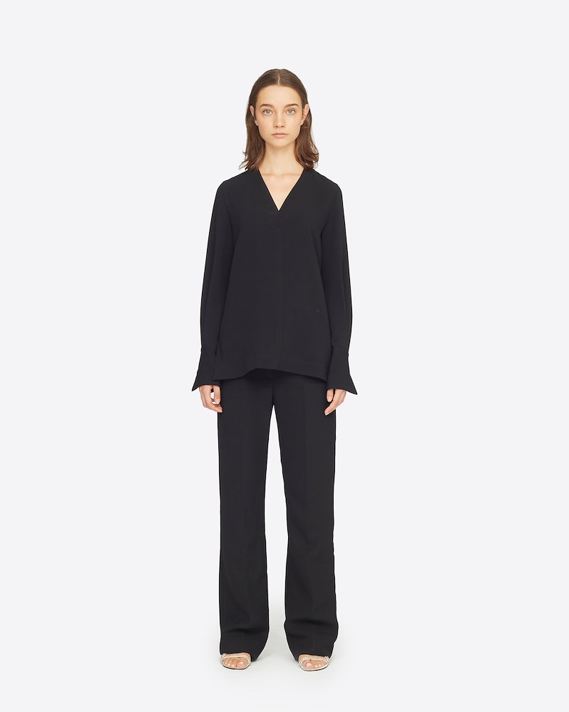 Long Sleeve Crepe Blouse With Removable Scarf-black #1 Long Sleeve Crepe Blouse With Removable Scarf, BLACK Synthetic->Viscose Crepe Long Sleeve Crepe Blouse With Removable Scarf from 3.1 Phillip Lim.- 3