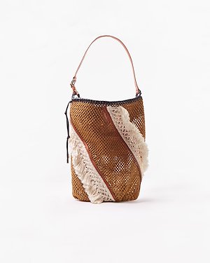 Marlee Open Weave Fringe Bag