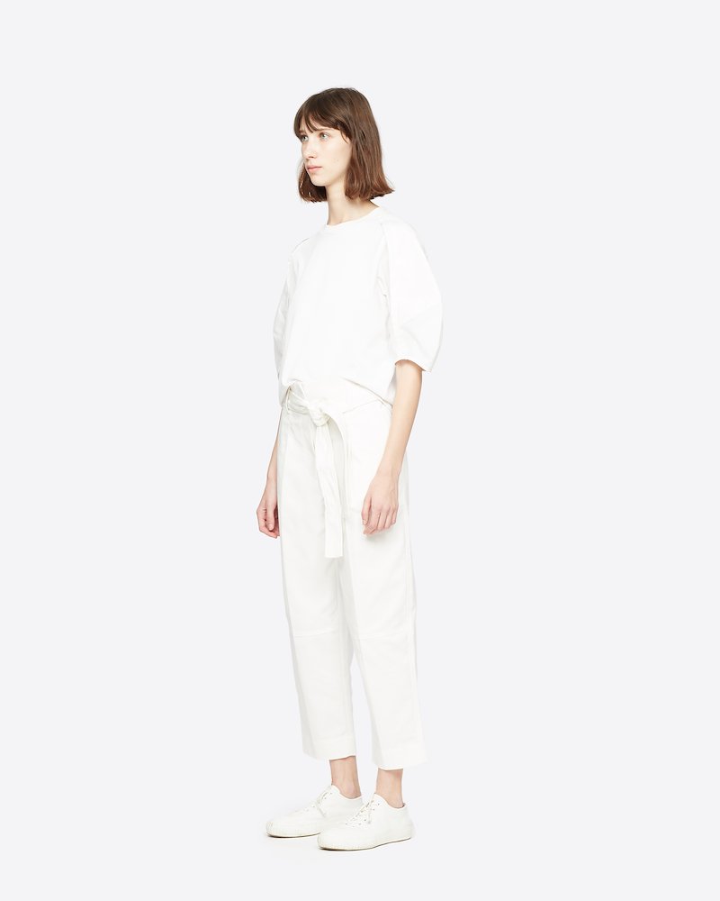 Menswear Style Pant-white #1 Menswear Style Pant, You'll catch us wearing these antique white stretch cotton-blend foldover-detail cropped trousers from 3.1 Phillip Lim during our Spring Break in Monaco, after docking our sailboat for a casual stroll. Excusez-moi. Featuring side slit pockets, a raised front seam, a back pocket, a straight leg, a cropped length and a belted high waist.- 1