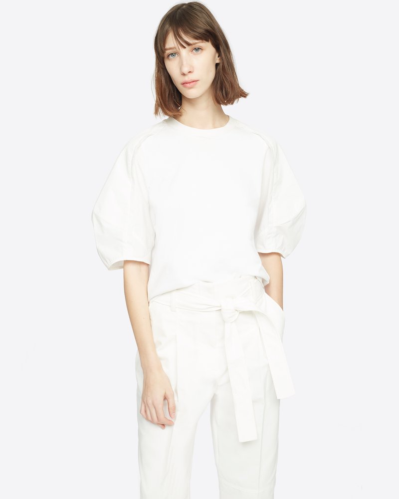Menswear Style Pant-white #1 Menswear Style Pant, You'll catch us wearing these antique white stretch cotton-blend foldover-detail cropped trousers from 3.1 Phillip Lim during our Spring Break in Monaco, after docking our sailboat for a casual stroll. Excusez-moi. Featuring side slit pockets, a raised front seam, a back pocket, a straight leg, a cropped length and a belted high waist.- 3