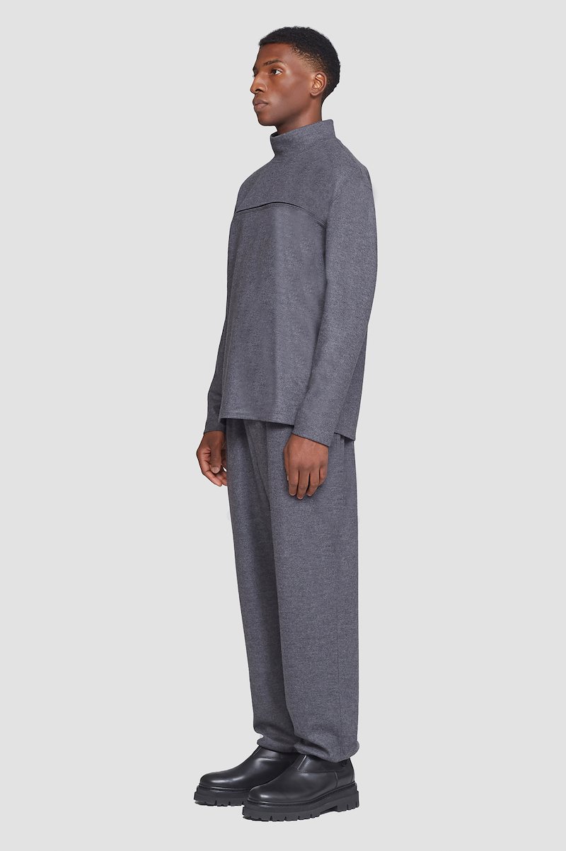 Mock Neck Top-grey #0 Mock Neck Top, null- 2