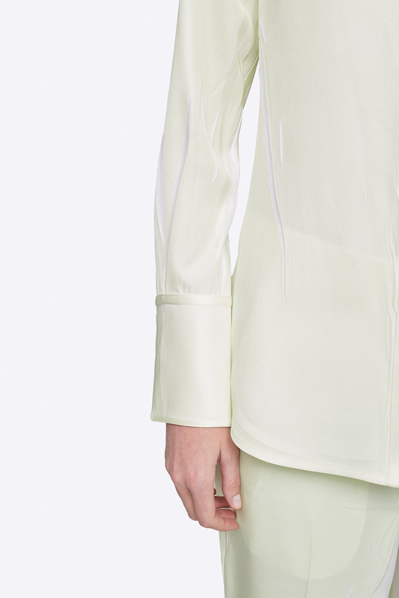 Overprinted Button Down Blouse-white #0 Overprinted Button Down Blouse, There's no bad day a great outfit can't fix. Detailed with a concealed front button placket, this pale yellow and white shirt from 3.1 Phillip Lim will brighten up your wardrobe and your days. Feeling better yet? Featuring a spread collar, long sleeves, button cuffs and a curved hem. POSITIVELY CONSCIOUS: This product is made with a certified eco-material or a recycled material that is better for the planet, so you can be confident you are choosing positively.- 4