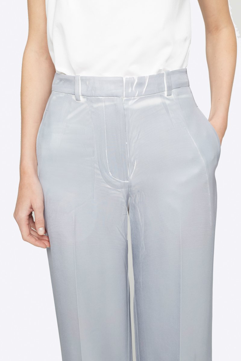 Overprinted Relaxed Fit Trouser-blue #1 Overprinted Relaxed Fit Trouser, Elegance never goes out of style. Cut with a straight leg, these light grey and white tailored trousers from 3.1 Phillip Lim are the perfect choice for a sophisticated look. Make them yours - before someone else does. Featuring a high waist, belt loops, a concealed front fastening, side slit pockets, back buttoned welt pocket, a straight leg and a long length. POSITIVELY CONSCIOUS: This product is made with a certified eco-material or a recycled material that is better for the planet, so you can be confident you are choosing positively.- 3