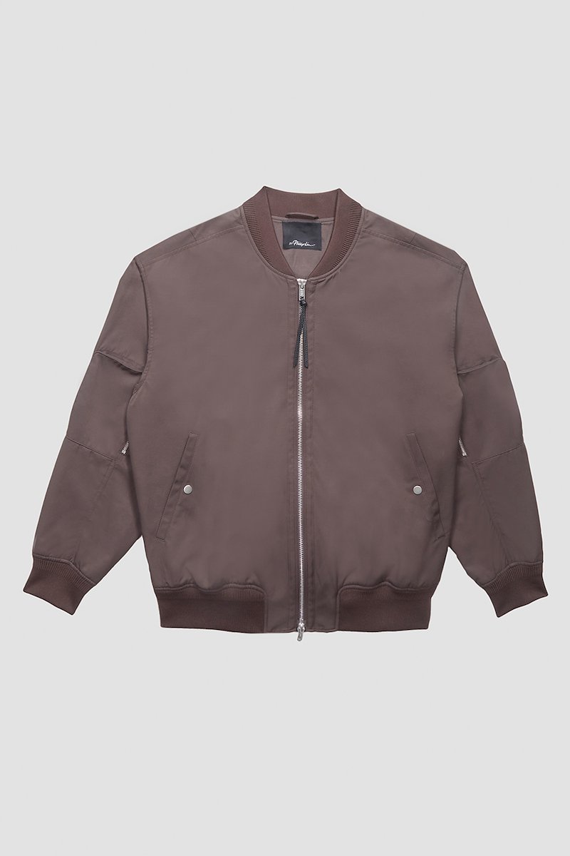 Oversized Bomber Jacket-brown #1 Oversized Bomber Jacket, ESPRESSO Synthetic->Nylon Oversized Bomber Jacket from 3.1 Phillip Lim. - 5