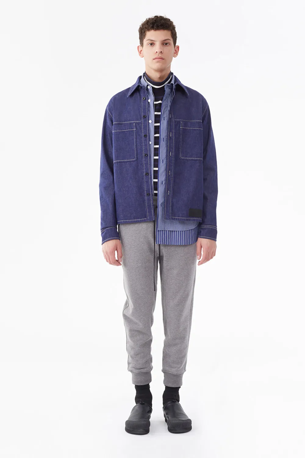 oversized denim button down