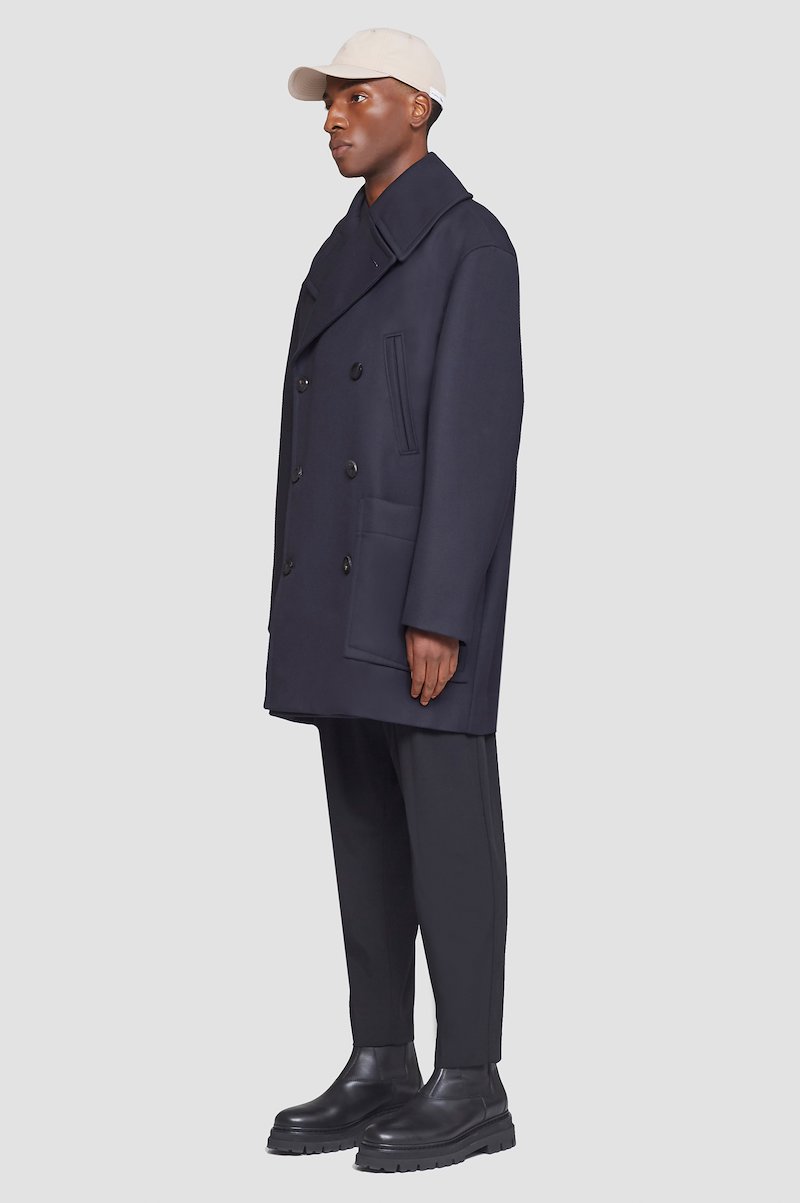 Oversized Peacoat-blue #0 Oversized Peacoat, Navy-Oatmeal Synthetic->viscose Oversized Peacoat from 3.1 Phillip Lim. - 2