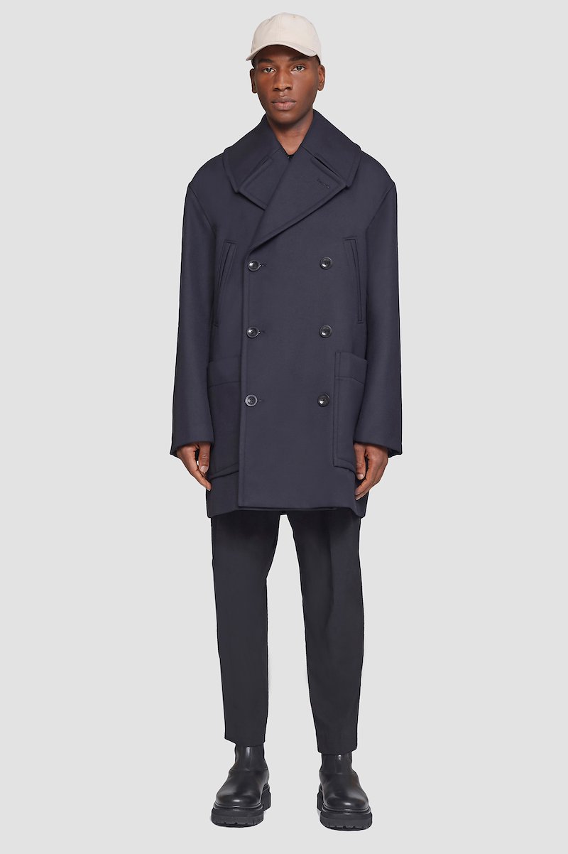 Oversized Peacoat-blue #1 Oversized Peacoat, Navy-Oatmeal Synthetic->viscose Oversized Peacoat from 3.1 Phillip Lim. - 1