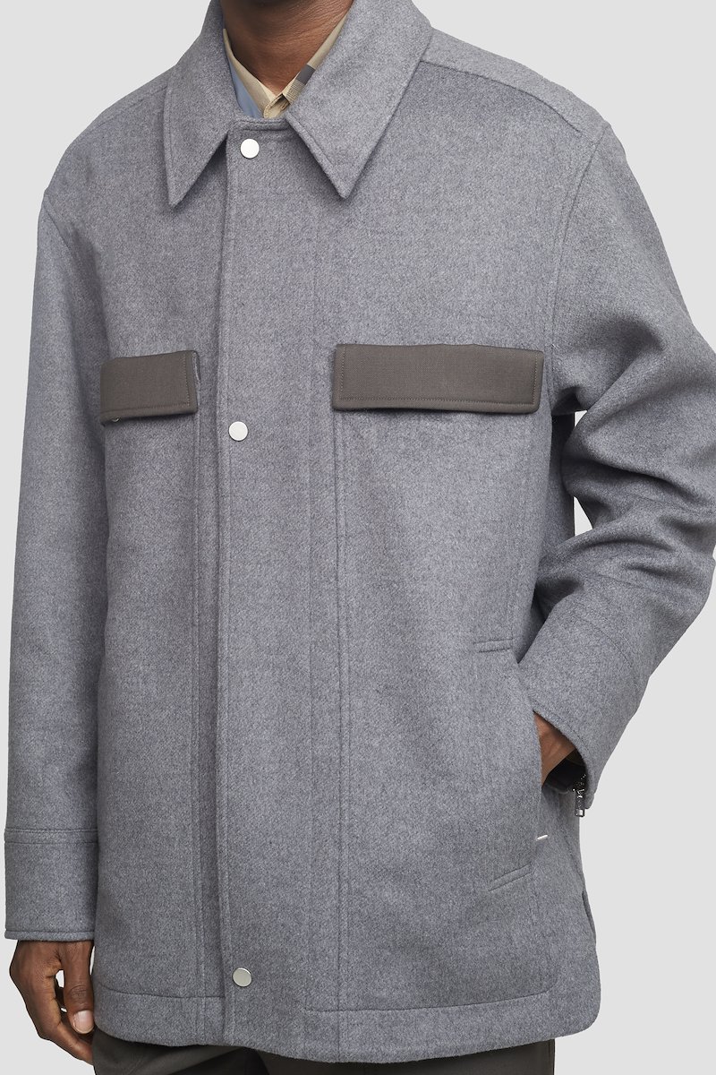 Oversized Shirt Jacket-grey #1 Oversized Shirt Jacket, CHARCOAL GRAY Synthetic->Polyester OVERSIZED SHIRT JACKET from 3.1 Phillip Lim. - 3